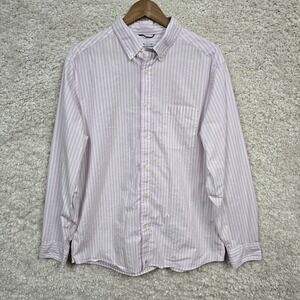 Vineyard Vines OTG Performance Shirt Mens L Pink Striped Cooling Preppy Button